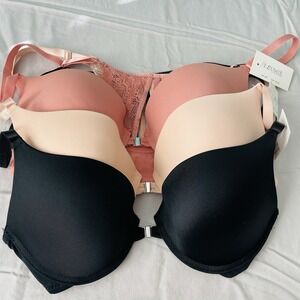 I LUMIE Intimate Push Up Bra Lot Lingerie Laced Bra Padded Front Close 36C